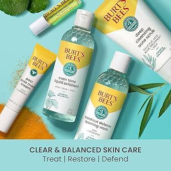 Burt's Bees Clear and Balanced Skin Balancing Gel Cream With Squalane and Prebiotic, Gel Moisturizer for Breakout-Prone Skin, 1.8 oz. Bottle
