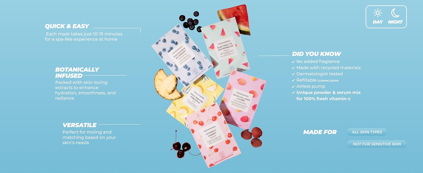 Vitamasques niacinamide blueberry sheet mask