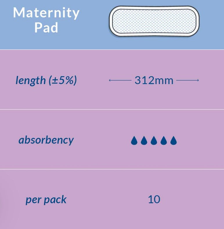 Natracare Extra Long and Wide Maternity Pads 10 count