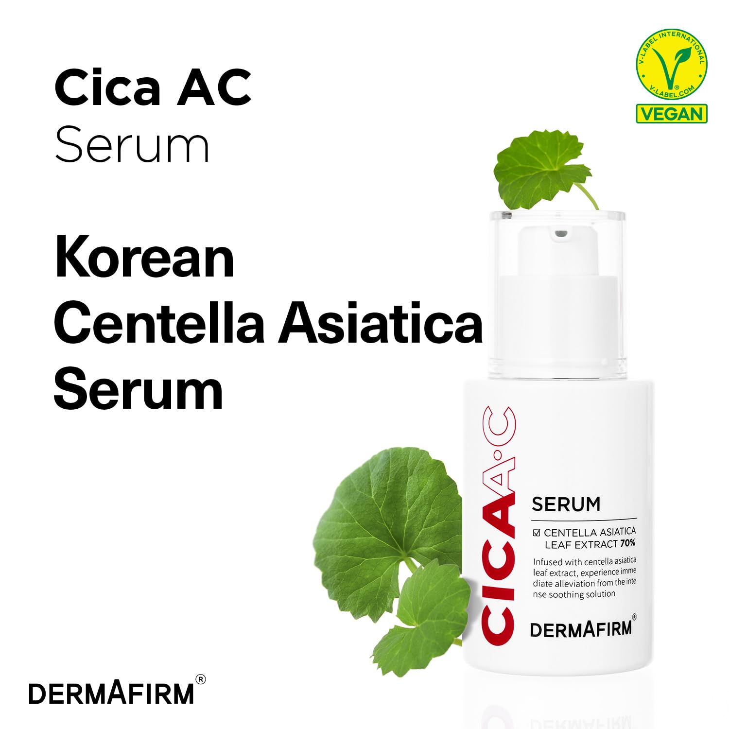 DERMAFIRM CICA AC Serum for Acne-Prone Skin – Korean Facial Serum with Exosome, Centella Asiatica, Niacinamide, Salicylic Acid & Vitamin B3 – Hydrating & Calming, 1.01 fl oz