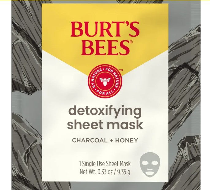 Burt's Bees Detoxifying Charcoal Sheet Mask with Honey single use 1 ct