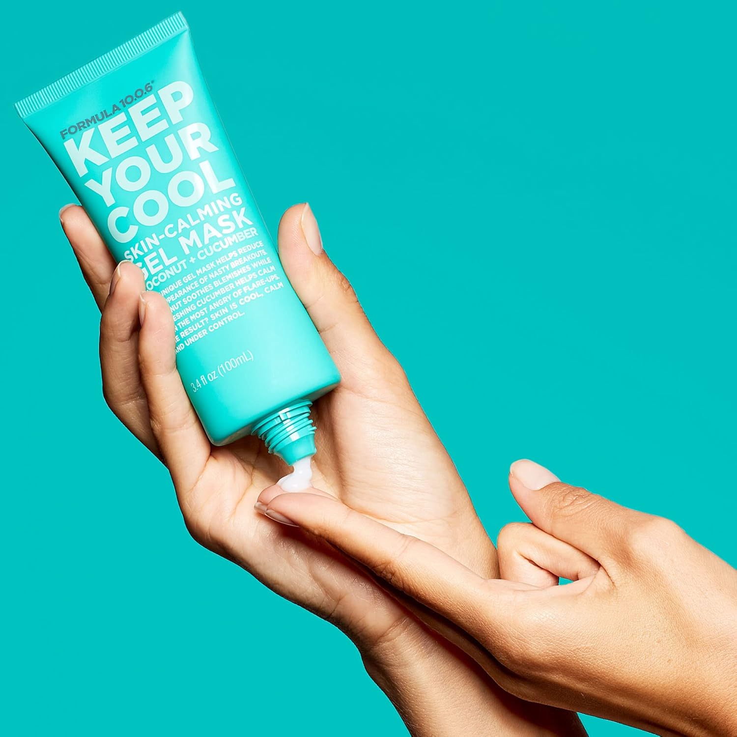 FORMULA 10.0.6 Keep Your Cool Skin-Calming Gel Mask with Coconut and Cucumber that Soothes Blemishes and Calms the Skin for Sensitive and Acne-Prone Skin 3.4 fl oz (100ml)