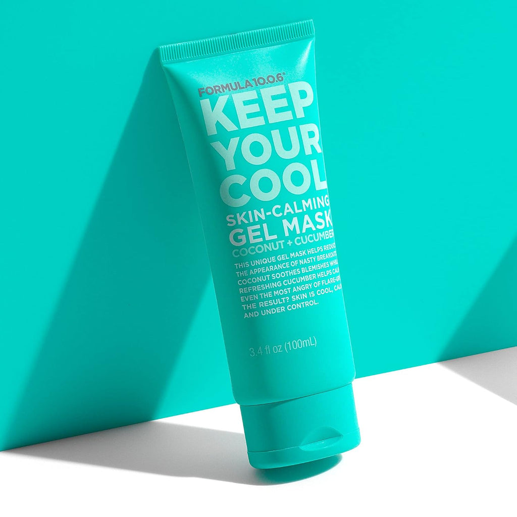 FORMULA 10.0.6 Keep Your Cool Skin-Calming Gel Mask with Coconut and Cucumber that Soothes Blemishes and Calms the Skin for Sensitive and Acne-Prone Skin 3.4 fl oz (100ml)
