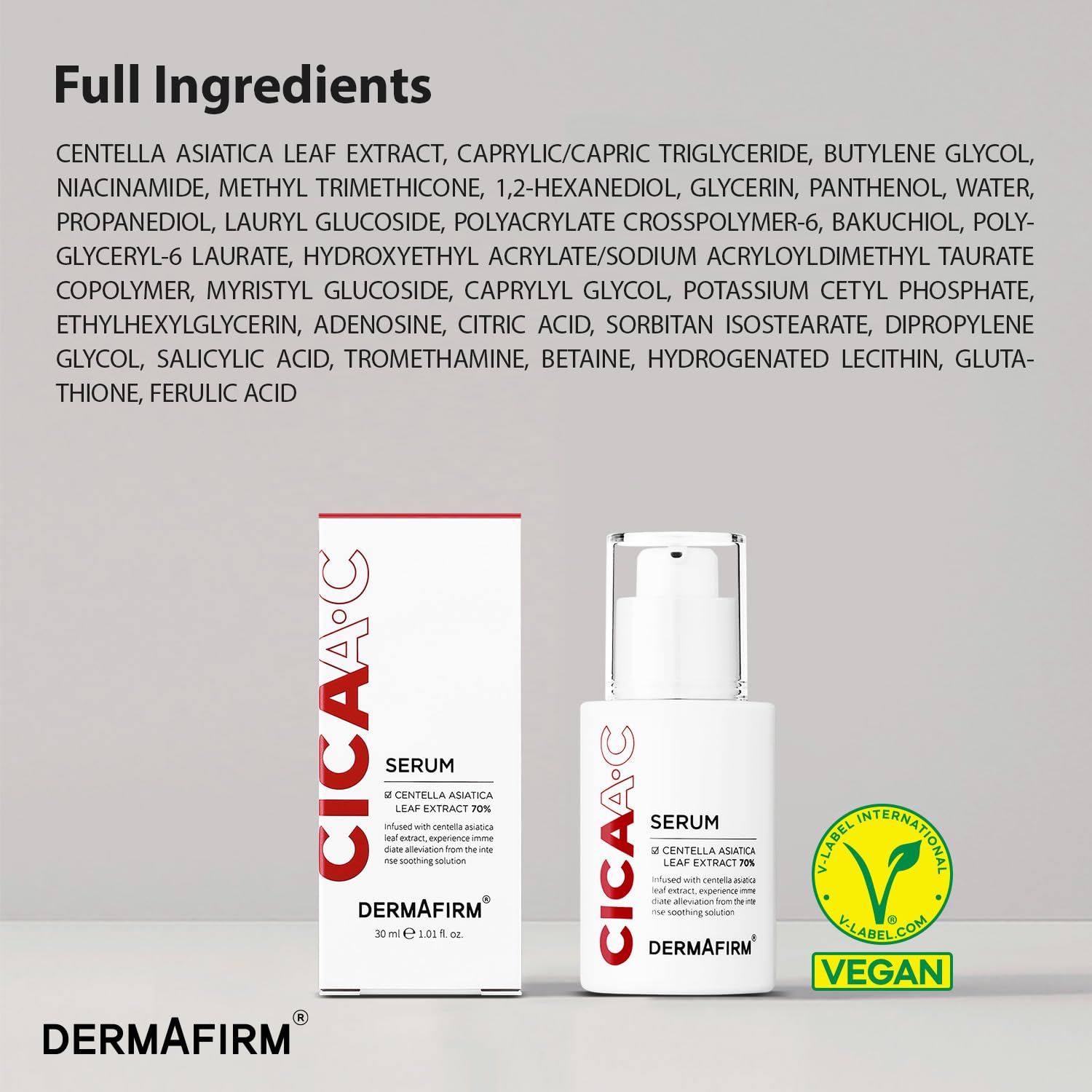 DERMAFIRM CICA AC Serum for Acne-Prone Skin – Korean Facial Serum with Exosome, Centella Asiatica, Niacinamide, Salicylic Acid & Vitamin B3 – Hydrating & Calming, 1.01 fl oz