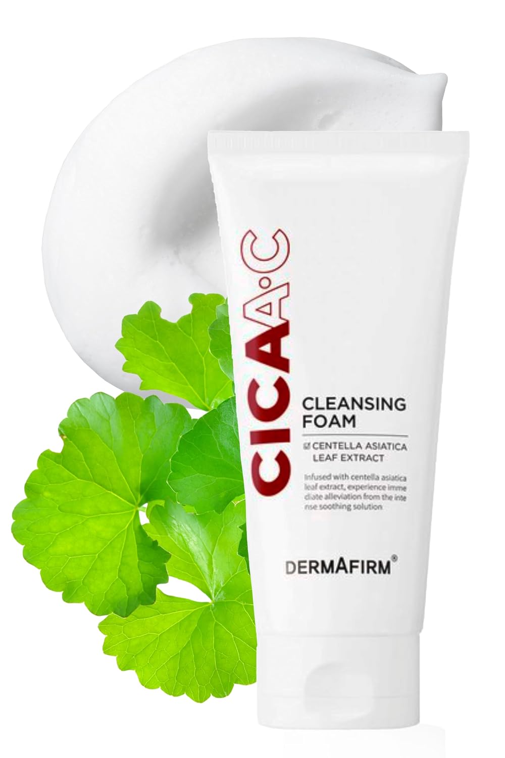 DERMAFIRM Cica AC Cleansing Foam 5.29 oz | Glycolic Acid Face Wash Niacinamide Face Wash Hydrating Facial Cleanser for Oily, Sensitive & Dry Skin | Korean Skincare Water Based Cleanser for Women & Men