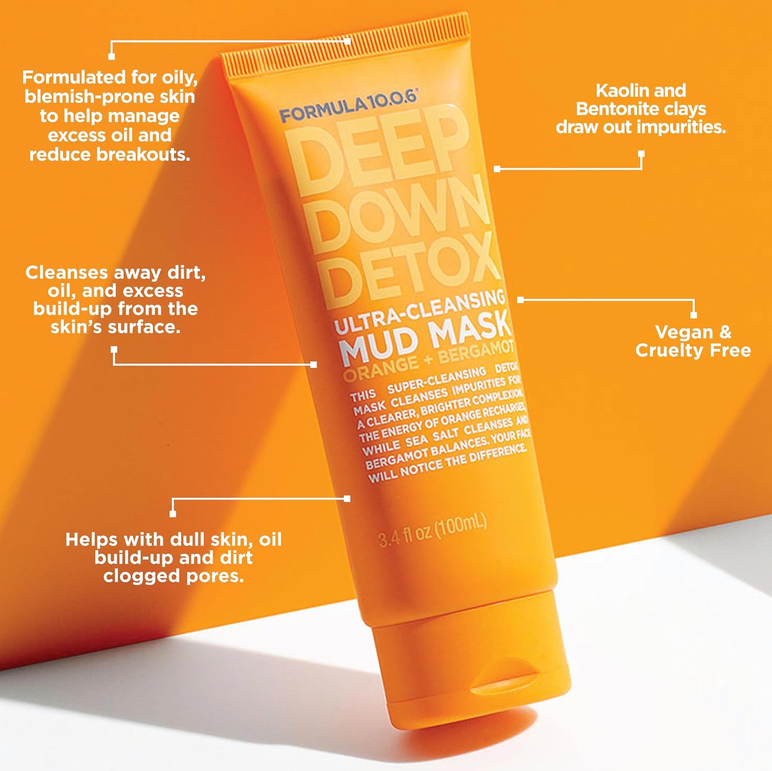 FORMULA 10.0.6 Deep Down Detox Ultra Cleansing Facial Mud Mask 3.4 fl oz (100ml)