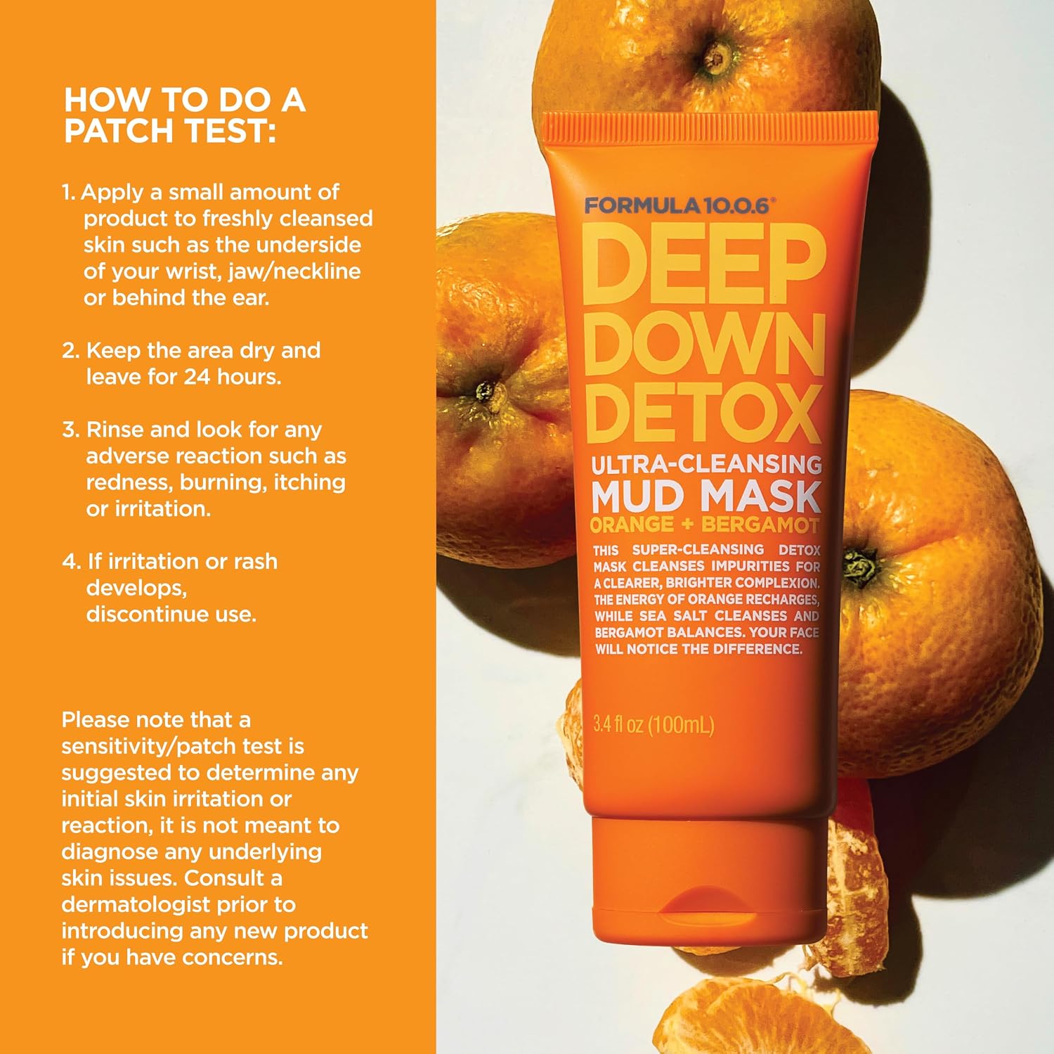 FORMULA 10.0.6 Deep Down Detox Ultra Cleansing Facial Mud Mask 3.4 fl oz (100ml)