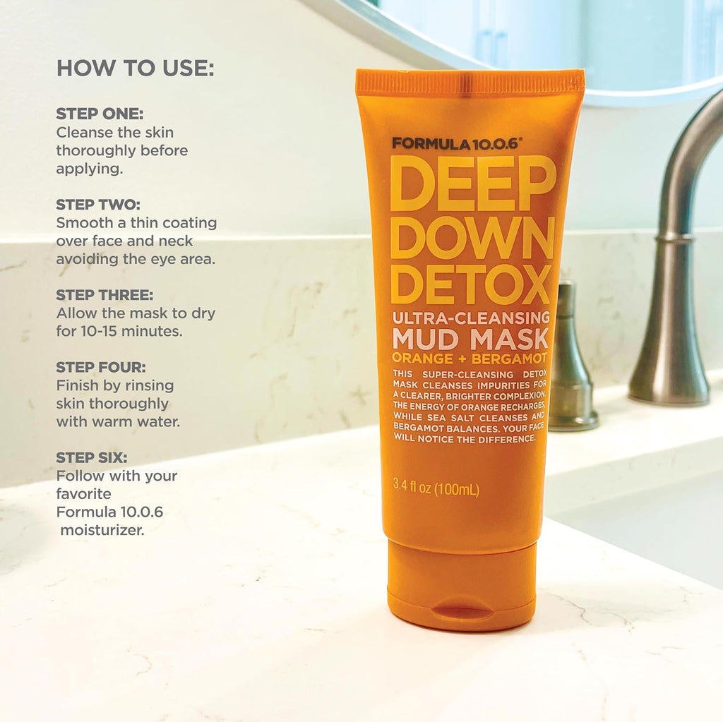 FORMULA 10.0.6 Deep Down Detox Ultra Cleansing Facial Mud Mask 3.4 fl oz (100ml)