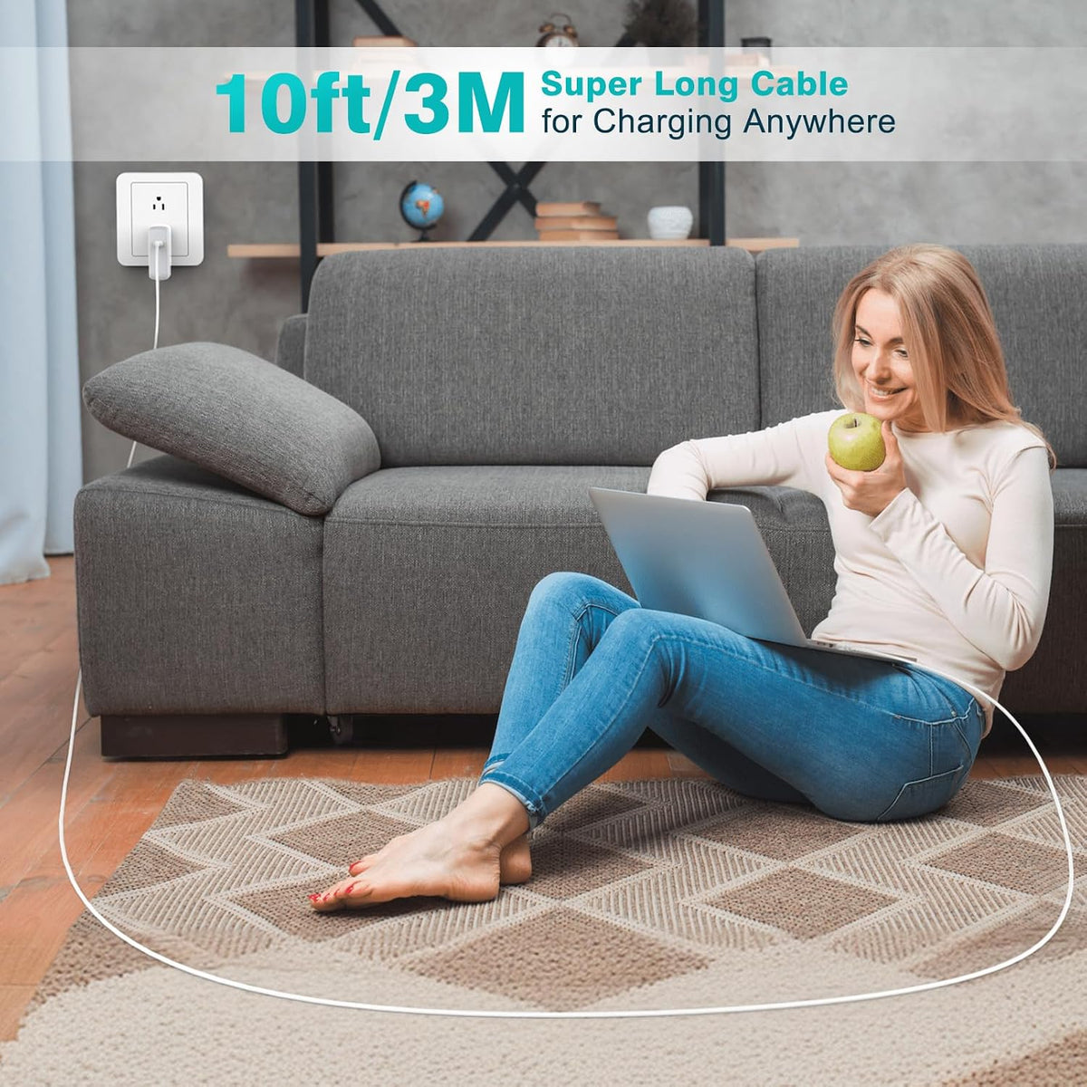 240W USB C to C Cable 10ft, USB-C Charger Cord Type C Fast Charging for MacBook Pro MacBook Air Charger, iPad Pro 13 12.9 11 inch, iPad Air 5 4, Mini 6, iPhone 15/15Pro, Pixel, Samsung