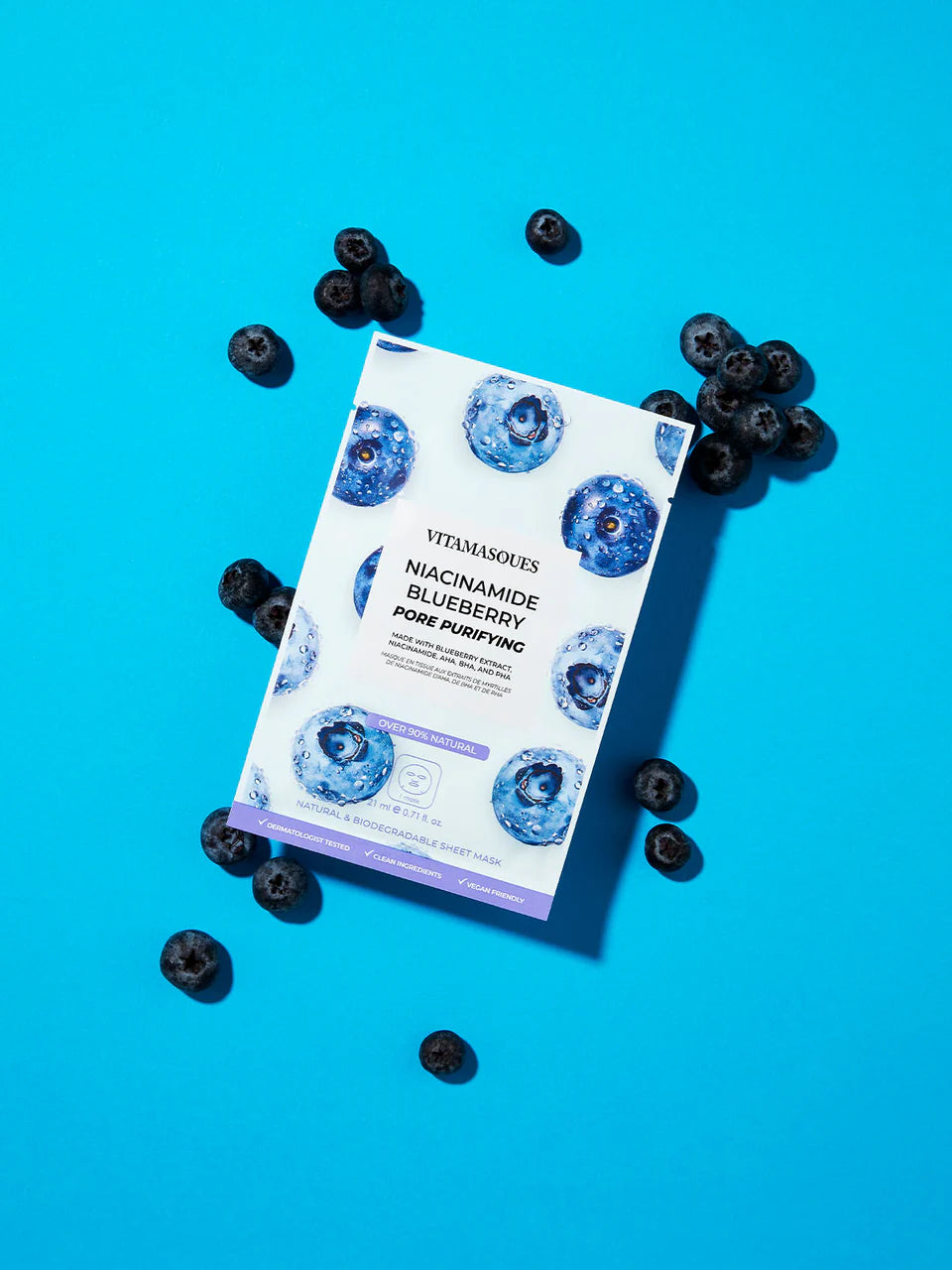 Vitamasques niacinamide blueberry sheet mask