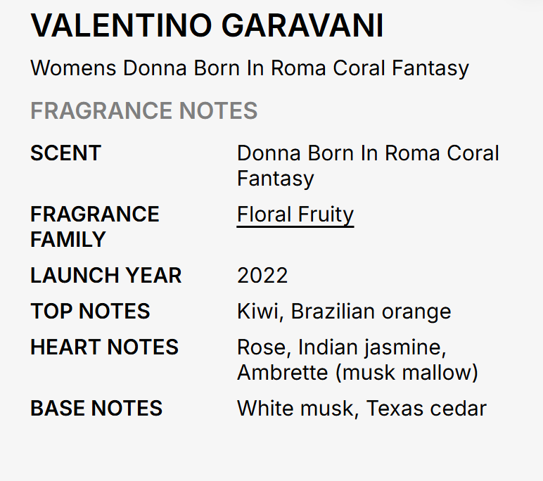 Valentino Donna born in Roma Coral Fantasy Eau De Parfum (EDP) 3.4oz