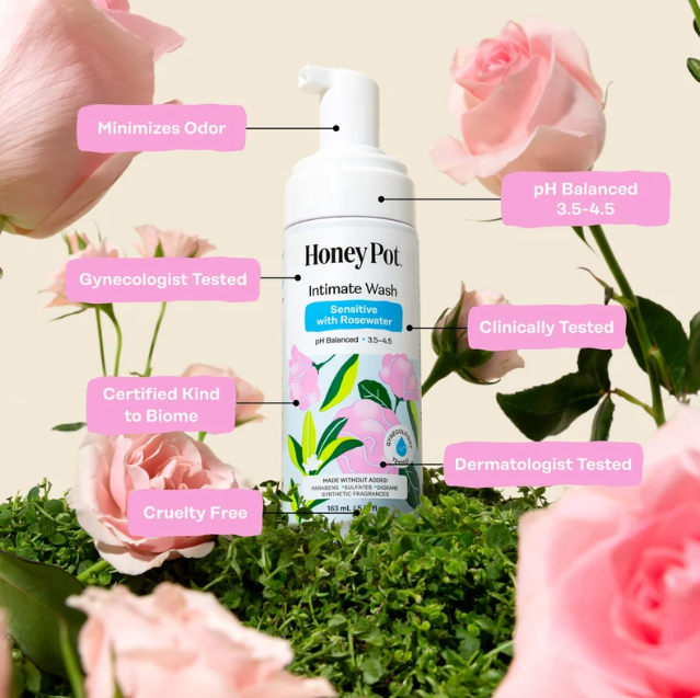 The Honey Pot Sensitive with Rosewater Intimate Wash 5.51 fl. oz.