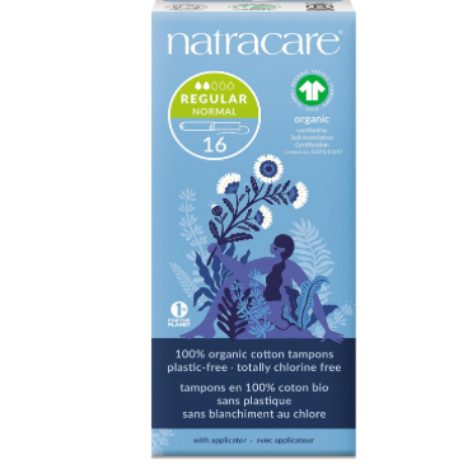 Natracare Organic Regular Tampons with Applicator 16 count
