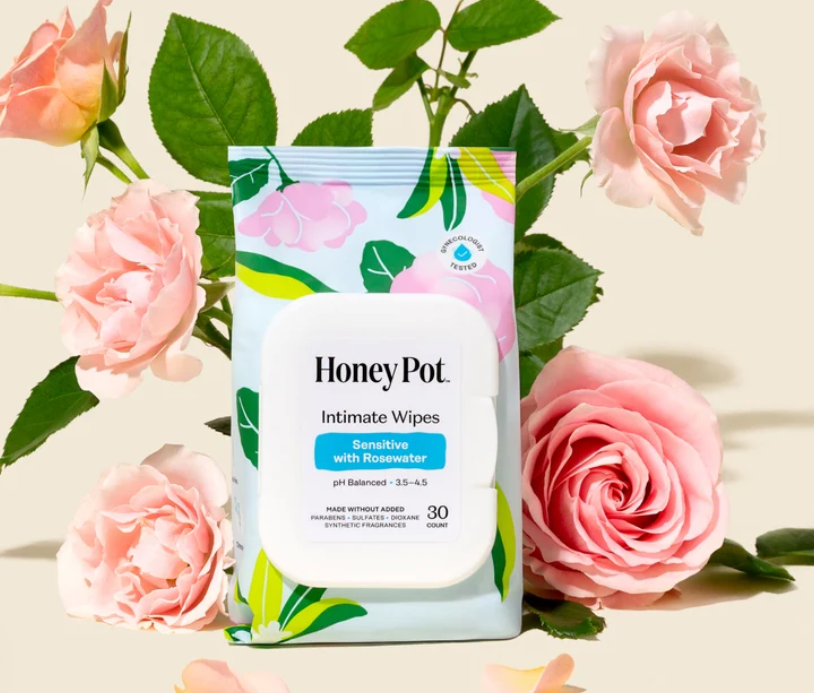 The Honey Pot Sensitive Bergamot Rose Feminine Wipes 30 count