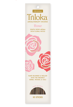 Triloka Original Incense, Rose, 10 Sticks ( 1 pack)