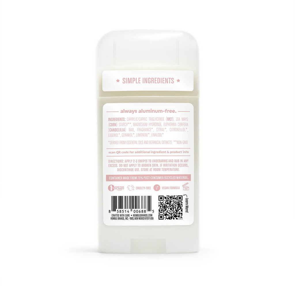 Humble CO. Moroccan Rose Baking Soda-Free For Sensitive Vegan Deodorant 2.5oz